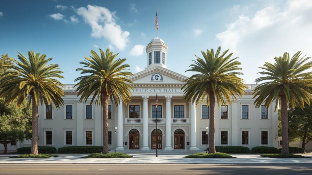 Florida municipal building exterior representing government property damage claim.